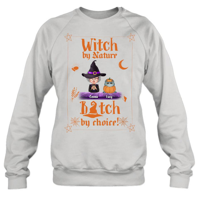 Custom Personalized Witch Shirt - Upto 6 Cats/Dogs - Halloween Gift Idea For Cat/Dog Lovers/Friends