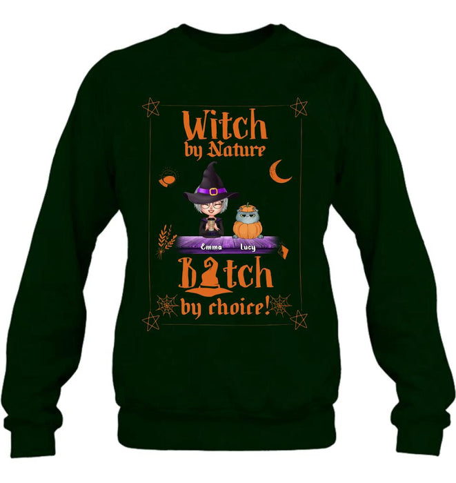 Custom Personalized Witch Shirt - Upto 6 Cats/Dogs - Halloween Gift Idea For Cat/Dog Lovers/Friends