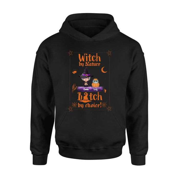 Custom Personalized Witch Shirt - Upto 6 Cats/Dogs - Halloween Gift Idea For Cat/Dog Lovers/Friends