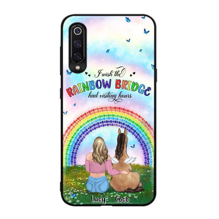 Custom Personalized Horse Memorial Phone Case - Upto 4 Horses - Memorial Gift For Horse Lover - I Wish The Rainbow Bridge Had Visiting Hours - Case For Xiaomi, Oppo And Huawei