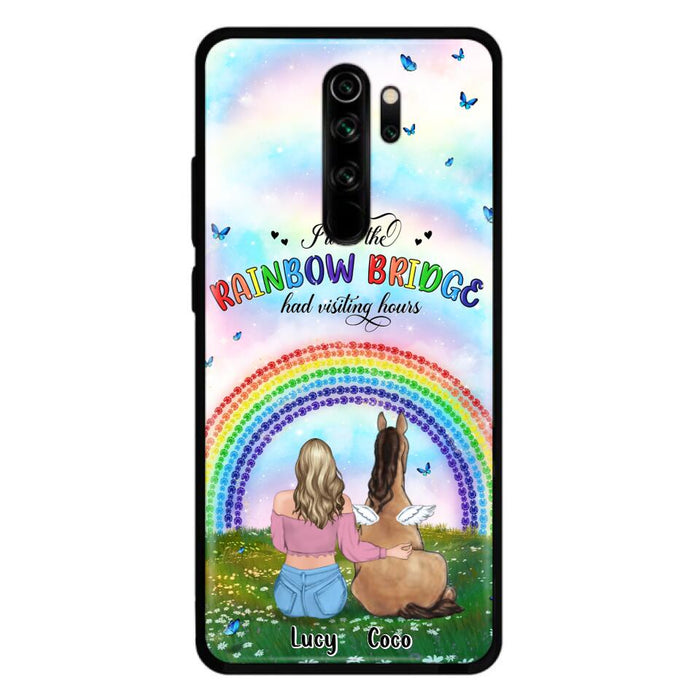 Custom Personalized Horse Memorial Phone Case - Upto 4 Horses - Memorial Gift For Horse Lover - I Wish The Rainbow Bridge Had Visiting Hours - Case For Xiaomi, Oppo And Huawei