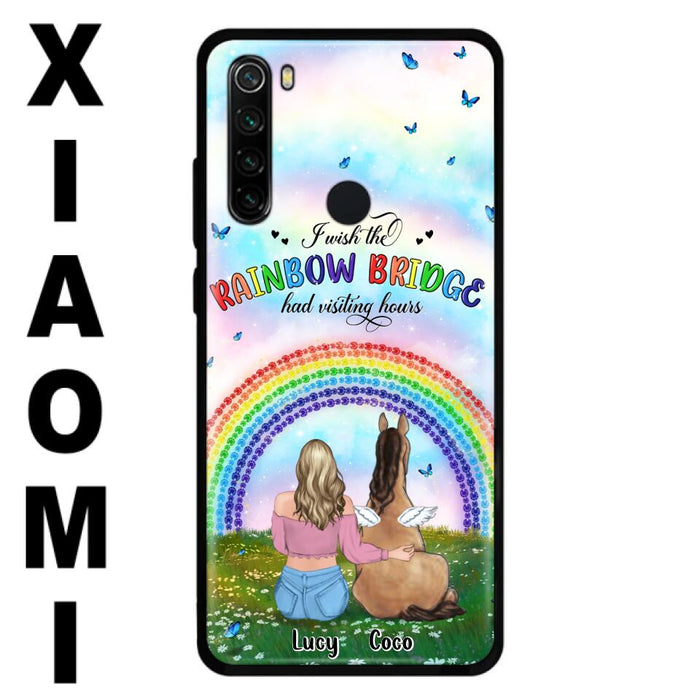 Custom Personalized Horse Memorial Phone Case - Upto 4 Horses - Memorial Gift For Horse Lover - I Wish The Rainbow Bridge Had Visiting Hours - Case For Xiaomi, Oppo And Huawei