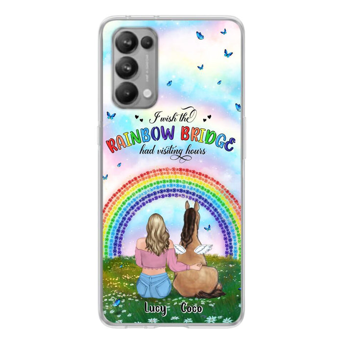 Custom Personalized Horse Memorial Phone Case - Upto 4 Horses - Memorial Gift For Horse Lover - I Wish The Rainbow Bridge Had Visiting Hours - Case For Xiaomi, Oppo And Huawei