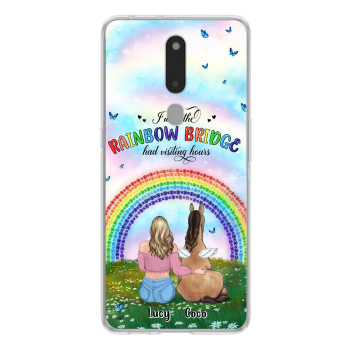 Custom Personalized Horse Memorial Phone Case - Upto 4 Horses - Memorial Gift For Horse Lover - I Wish The Rainbow Bridge Had Visiting Hours - Case For Xiaomi, Oppo And Huawei