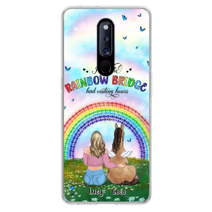 Custom Personalized Horse Memorial Phone Case - Upto 4 Horses - Memorial Gift For Horse Lover - I Wish The Rainbow Bridge Had Visiting Hours - Case For Xiaomi, Oppo And Huawei