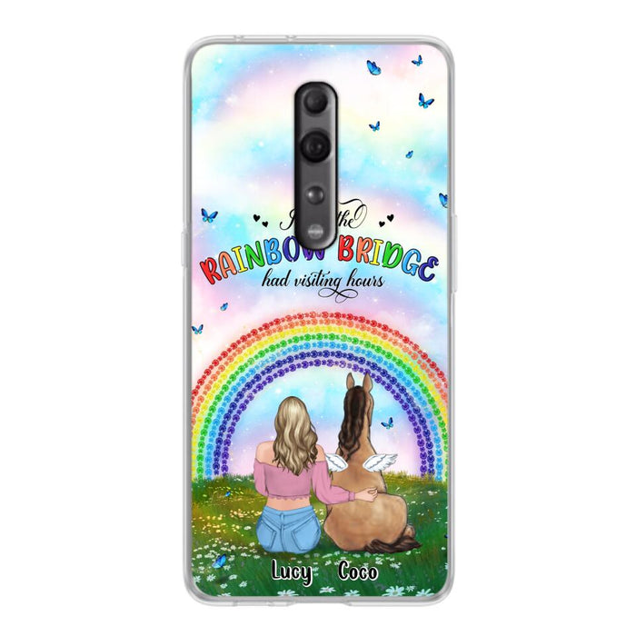 Custom Personalized Horse Memorial Phone Case - Upto 4 Horses - Memorial Gift For Horse Lover - I Wish The Rainbow Bridge Had Visiting Hours - Case For Xiaomi, Oppo And Huawei