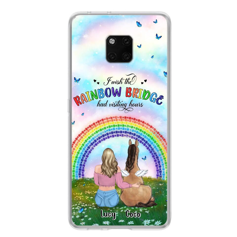 Personalized Horse Memorial Phone Case - Up to 4 Horses - Memorial Gift For Horse Lover - I Wish The Rainbow Bridge Had Visiting Hours - Case For Xiaomi, Oppo And Huawei
