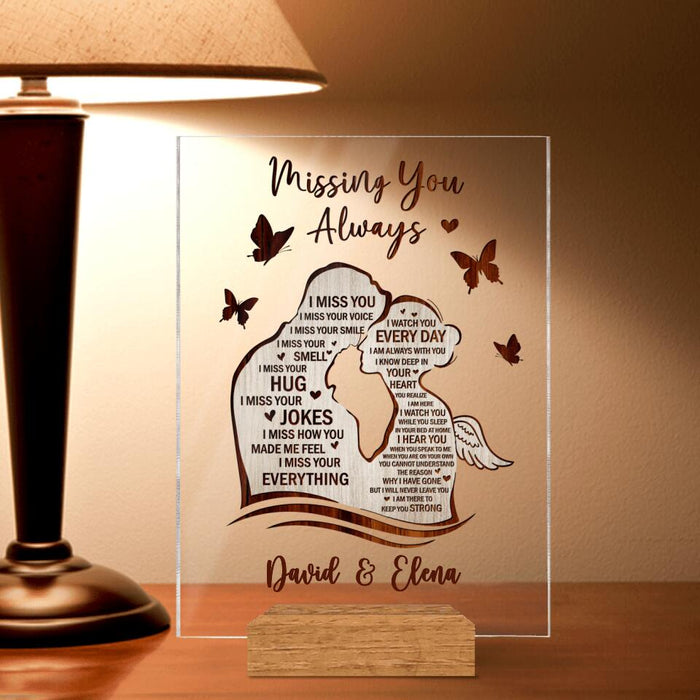 Custom Personalized Memorial Acrylic Plaque - Memorial Gift Idea for Loss Of Wife - Missing You Always