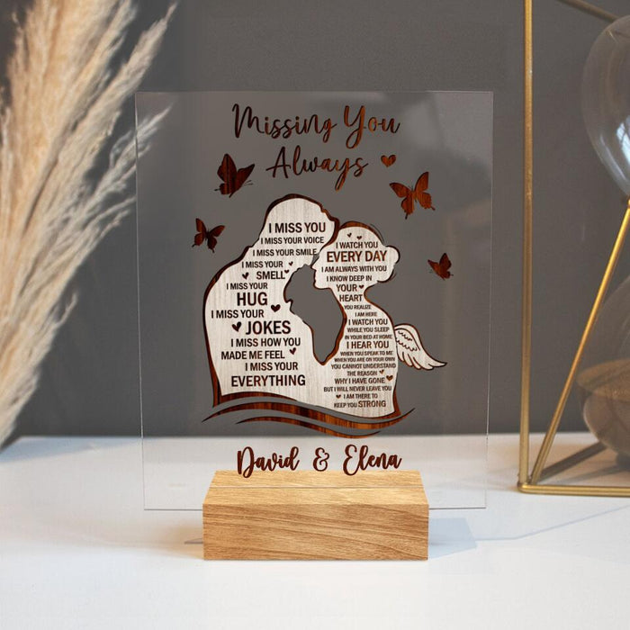 Custom Personalized Memorial Acrylic Plaque - Memorial Gift Idea for Loss Of Wife - Missing You Always