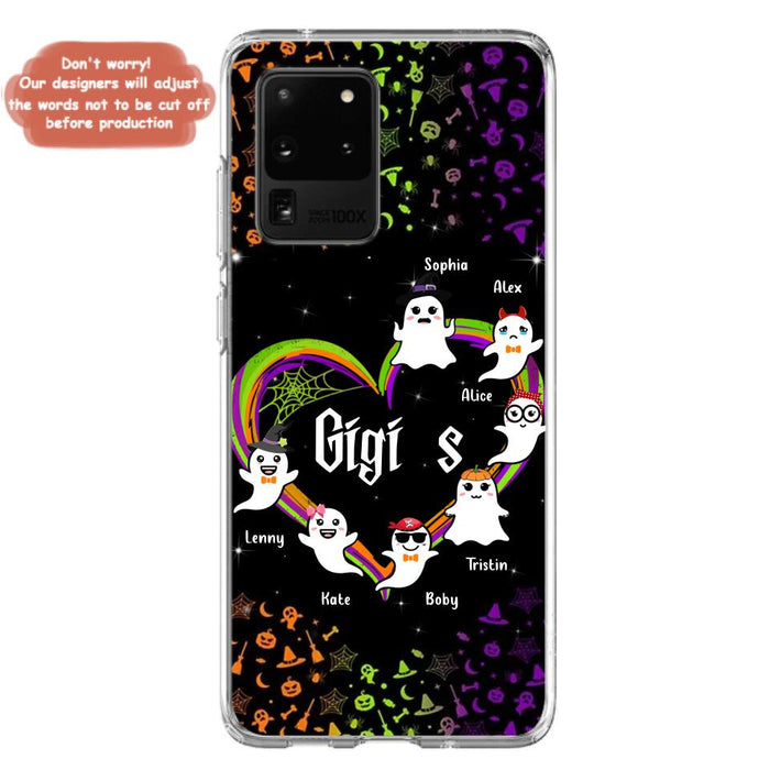 Custom Personalized Grandma & Grandkids Ghost Phone Case - Up to 7 Grandkids - Halloween Gift For Grandma - Case For iPhone And Samsung