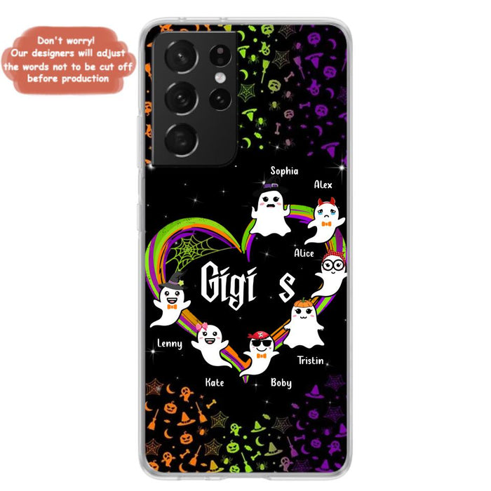 Custom Personalized Grandma & Grandkids Ghost Phone Case - Up to 7 Grandkids - Halloween Gift For Grandma - Case For iPhone And Samsung