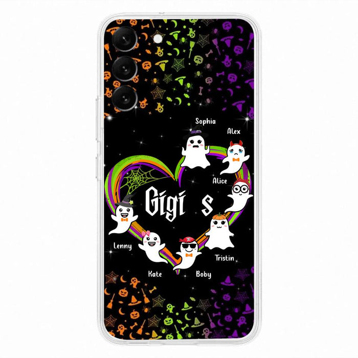 Custom Personalized Grandma & Grandkids Ghost Phone Case - Up to 7 Grandkids - Halloween Gift For Grandma - Case For iPhone And Samsung