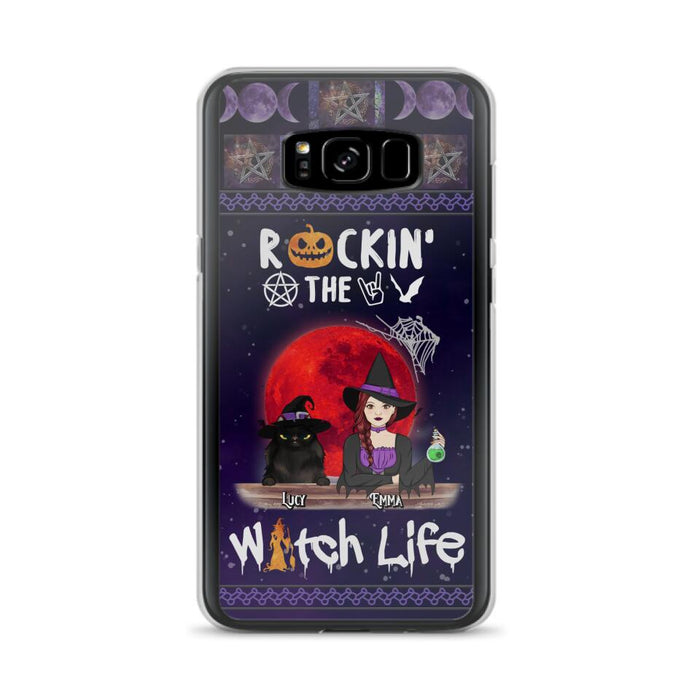 Custom Personalized Pet Witch Phone Case - Up to 3 Pets - Halloween Gift For Dog/ Cat Lover - Rockin' The Witch Life - Case For iPhone And Samsung