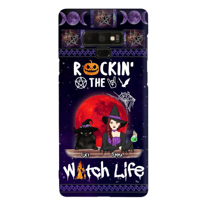 Custom Personalized Pet Witch Phone Case - Up to 3 Pets - Halloween Gift For Dog/ Cat Lover - Rockin' The Witch Life - Case For iPhone And Samsung