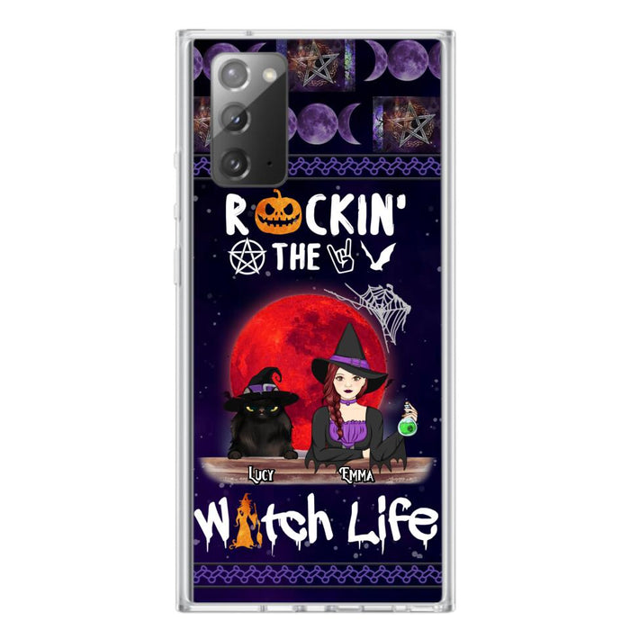 Custom Personalized Pet Witch Phone Case - Up to 3 Pets - Halloween Gift For Dog/ Cat Lover - Rockin' The Witch Life - Case For iPhone And Samsung