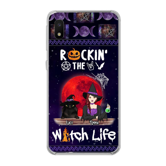 Custom Personalized Pet Witch Phone Case - Up to 3 Pets - Halloween Gift For Dog/ Cat Lover - Rockin' The Witch Life - Case For iPhone And Samsung