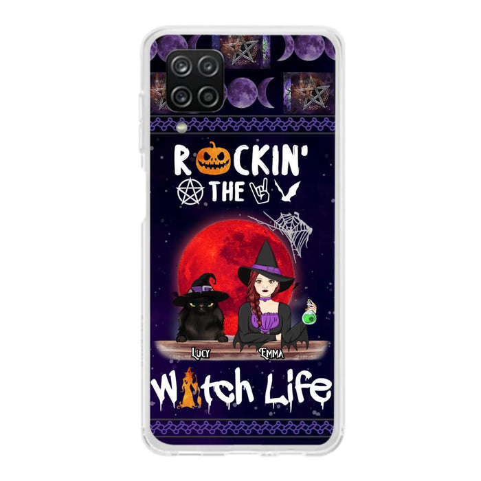 Custom Personalized Pet Witch Phone Case - Up to 3 Pets - Halloween Gift For Dog/ Cat Lover - Rockin' The Witch Life - Case For iPhone And Samsung