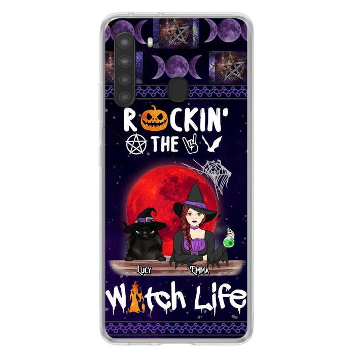 Custom Personalized Pet Witch Phone Case - Up to 3 Pets - Halloween Gift For Dog/ Cat Lover - Rockin' The Witch Life - Case For iPhone And Samsung