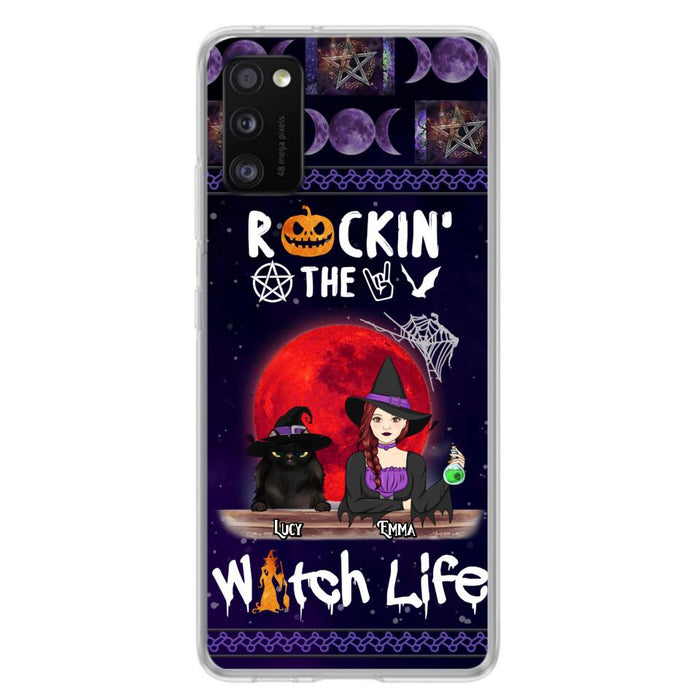 Custom Personalized Pet Witch Phone Case - Up to 3 Pets - Halloween Gift For Dog/ Cat Lover - Rockin' The Witch Life - Case For iPhone And Samsung