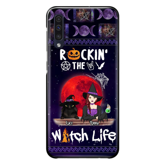 Custom Personalized Pet Witch Phone Case - Up to 3 Pets - Halloween Gift For Dog/ Cat Lover - Rockin' The Witch Life - Case For iPhone And Samsung