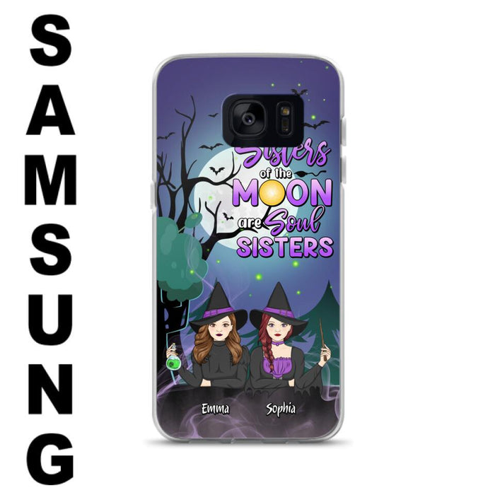 Custom Personalized Witches Phone Case for iPhone/ Samsung - Gift Idea For Halloween/ Friends with up to 4 Witches - Sisters Of The Moon Are Soul Sisters