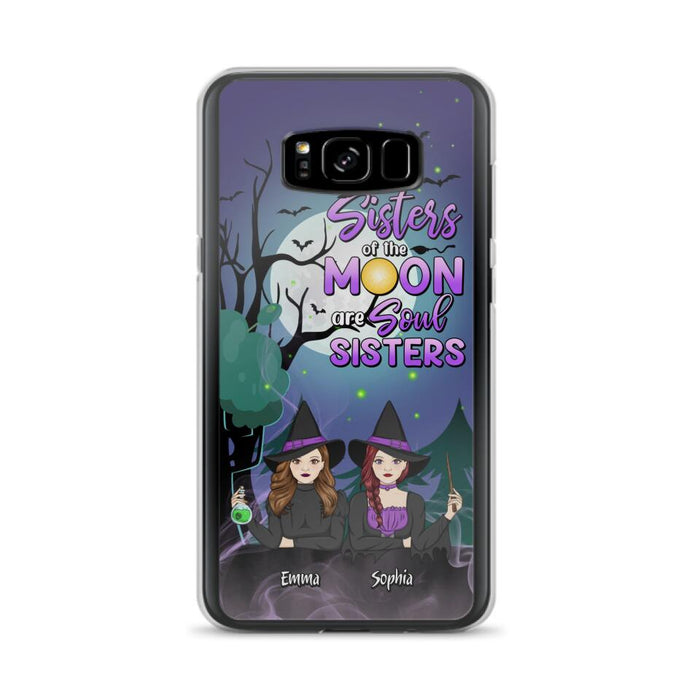 Custom Personalized Witches Phone Case for iPhone/ Samsung - Gift Idea For Halloween/ Friends with up to 4 Witches - Sisters Of The Moon Are Soul Sisters