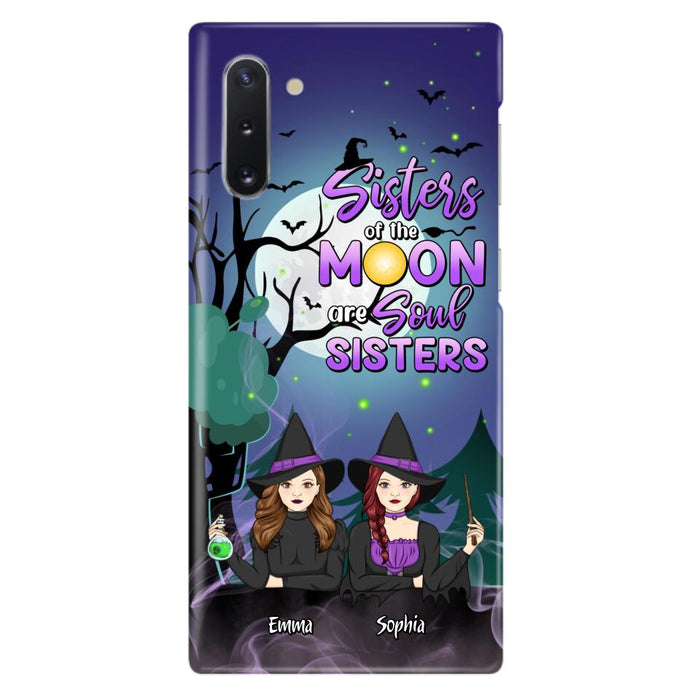 Custom Personalized Witches Phone Case for iPhone/ Samsung - Gift Idea For Halloween/ Friends with up to 4 Witches - Sisters Of The Moon Are Soul Sisters