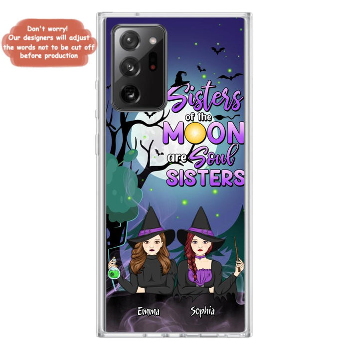 Custom Personalized Witches Phone Case for iPhone/ Samsung - Gift Idea For Halloween/ Friends with up to 4 Witches - Sisters Of The Moon Are Soul Sisters