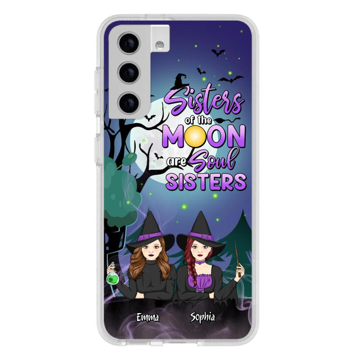 Custom Personalized Witches Phone Case for iPhone/ Samsung - Gift Idea For Halloween/ Friends with up to 4 Witches - Sisters Of The Moon Are Soul Sisters