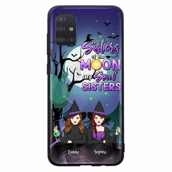 Custom Personalized Witches Phone Case for iPhone/ Samsung - Gift Idea For Halloween/ Friends with up to 4 Witches - Sisters Of The Moon Are Soul Sisters