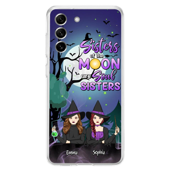 Custom Personalized Witches Phone Case for iPhone/ Samsung - Gift Idea For Halloween/ Friends with up to 4 Witches - Sisters Of The Moon Are Soul Sisters