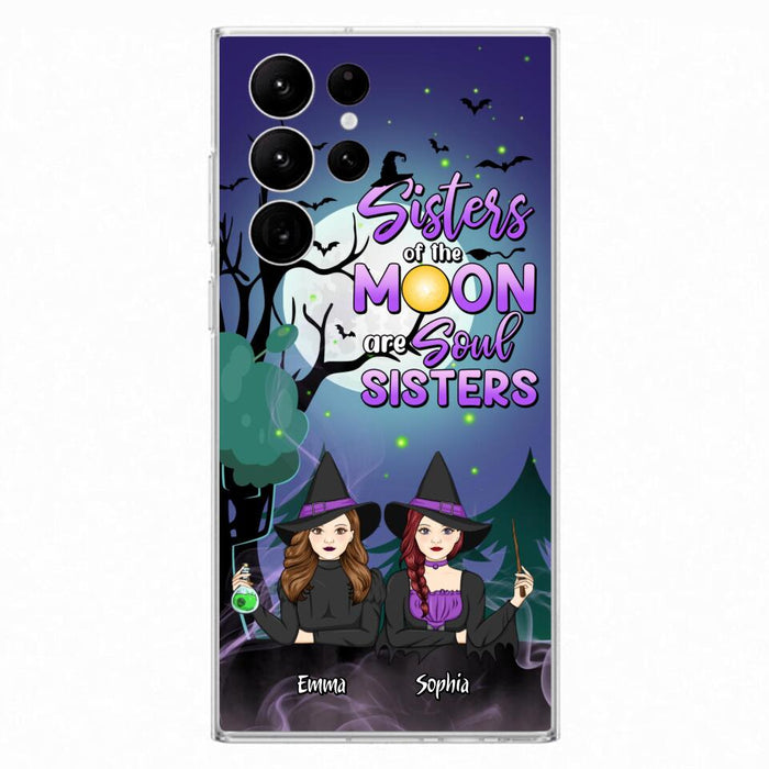 Custom Personalized Witches Phone Case for iPhone/ Samsung - Gift Idea For Halloween/ Friends with up to 4 Witches - Sisters Of The Moon Are Soul Sisters