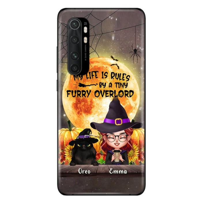 Custom Personalized Cat Witch Phone Case - Upto 5 Cats - Halloween Gift Idea For Cat Lovers - My Life Is Ruled By A Tiny Furry Overlord - Case For Xiaomi, Oppo And Huawei