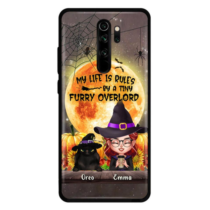 Custom Personalized Cat Witch Phone Case - Upto 5 Cats - Halloween Gift Idea For Cat Lovers - My Life Is Ruled By A Tiny Furry Overlord - Case For Xiaomi, Oppo And Huawei