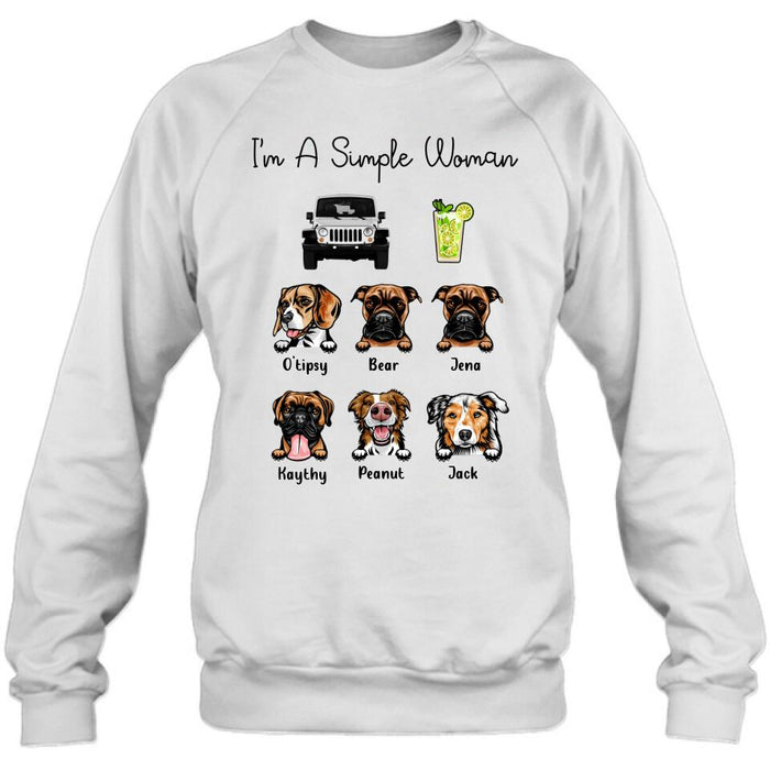 Personalized T-Shirt - Gift For Dog Dad/Mom, Dog Lover,Drinks,Off-Road - I Am A Simple Man/Woman