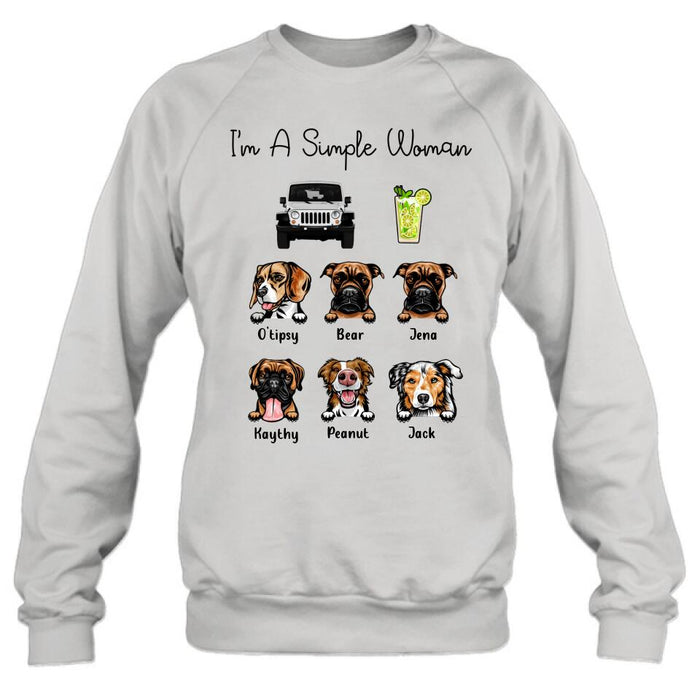 Personalized T-Shirt - Gift For Dog Dad/Mom, Dog Lover,Drinks,Off-Road - I Am A Simple Man/Woman