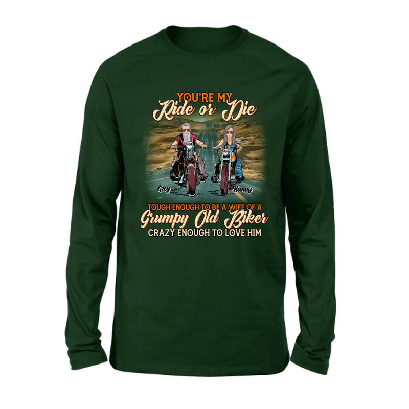 Personalized Couple Biker Shirt/Pullover Hoodie - Gift Idea For Couple/Biker - You're My Ride Or Die