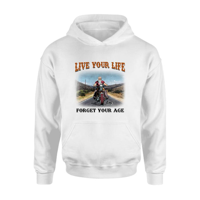 Custom Personalized Biker Shirt - Gift Idea For Biker - Live Your Life Forget Your Age