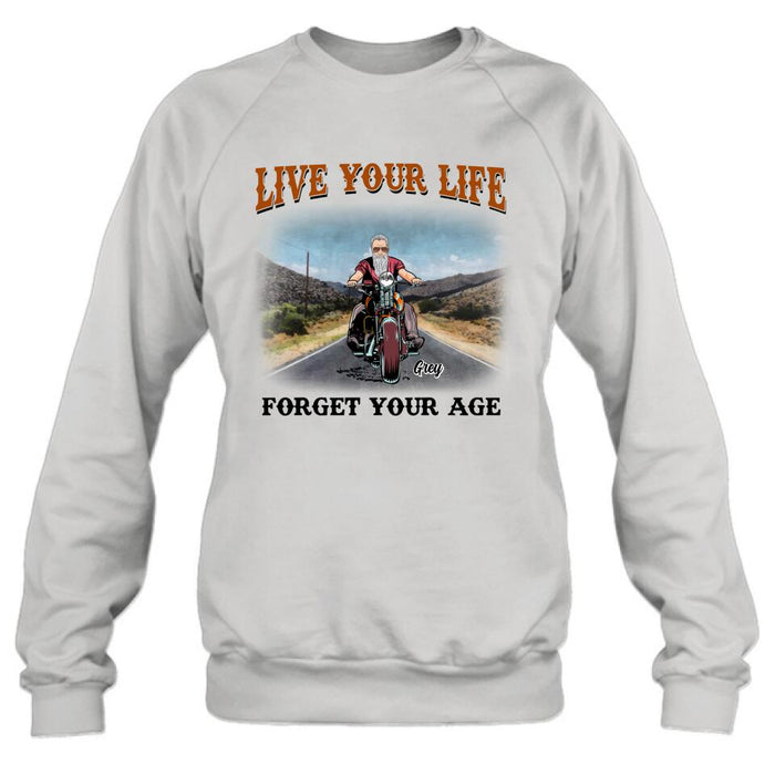 Custom Personalized Biker Shirt - Gift Idea For Biker - Live Your Life Forget Your Age