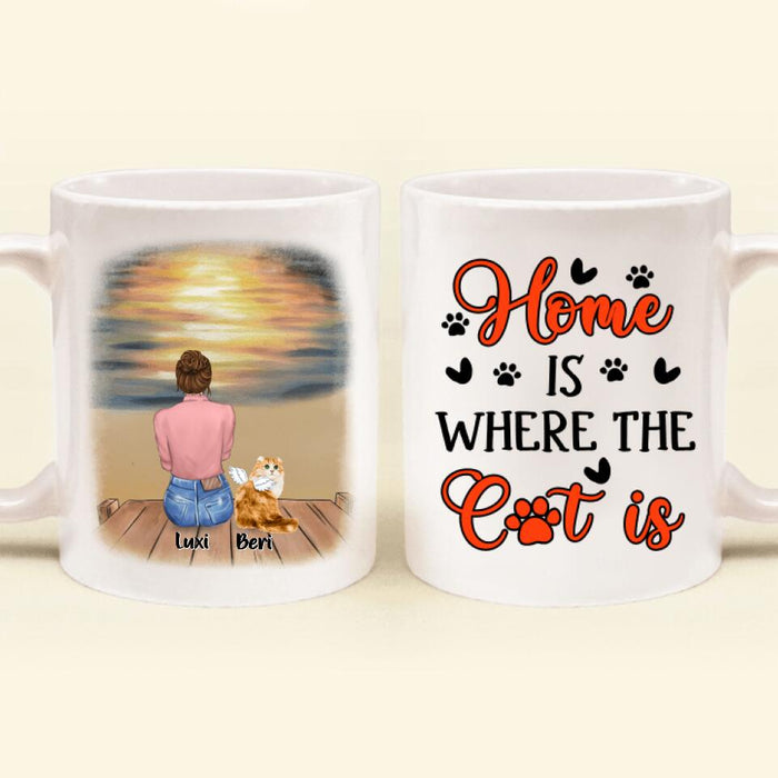 Custom Personalized Cat Mom Coffee Mug - Upto 5 Cats - Gift Idea For Cat Lover - Cat Mama Life Is Purrfect