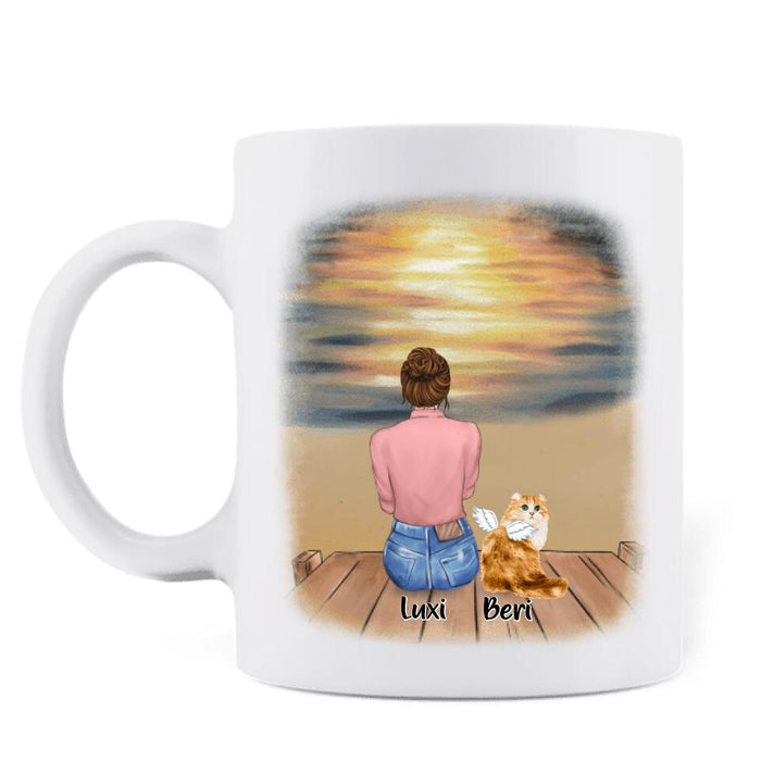 Custom Personalized Cat Mom Coffee Mug - Upto 5 Cats - Gift Idea For Cat Lover - Cat Mama Life Is Purrfect