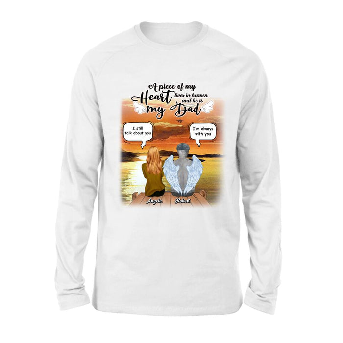 Custom Personalized Memorial Dad Shirt - Gift Idea For Father's Day - My Dad Was So Amazing God Made Him An Angel