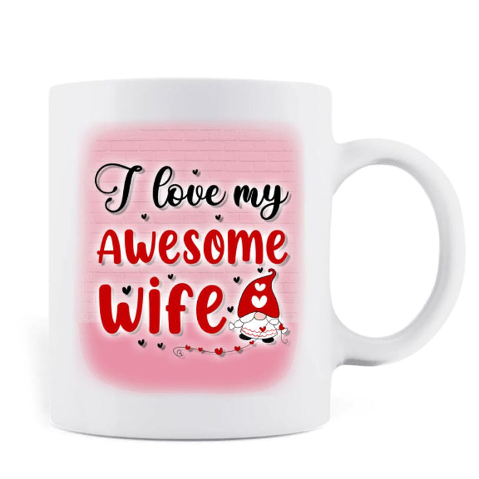 Custom Personalized Couple Coffee Mug - Valentine's Day Gift Idea For Couple - I love My Wife Awesome Wife