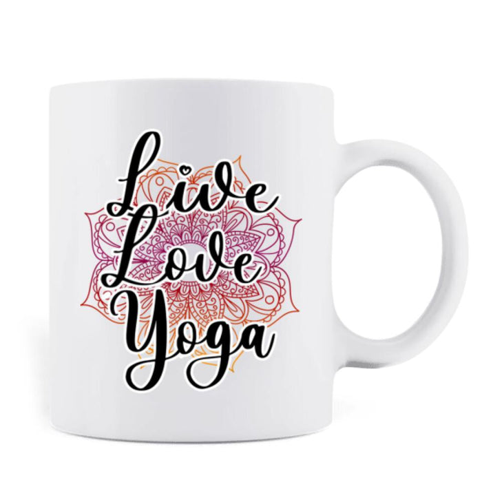 Custom Personalized Meditation Coffee Mug - Best Gift For Couple -Live Love Yoga - 5UQGG2