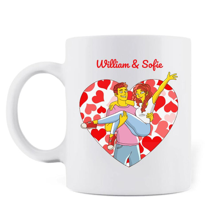 Custom Personalized Couple Valentine Coffee Mug - Valentine's Day Gift For Couple - Husband & Wife Annoying Each Other For 15 Years And Still Going Strong