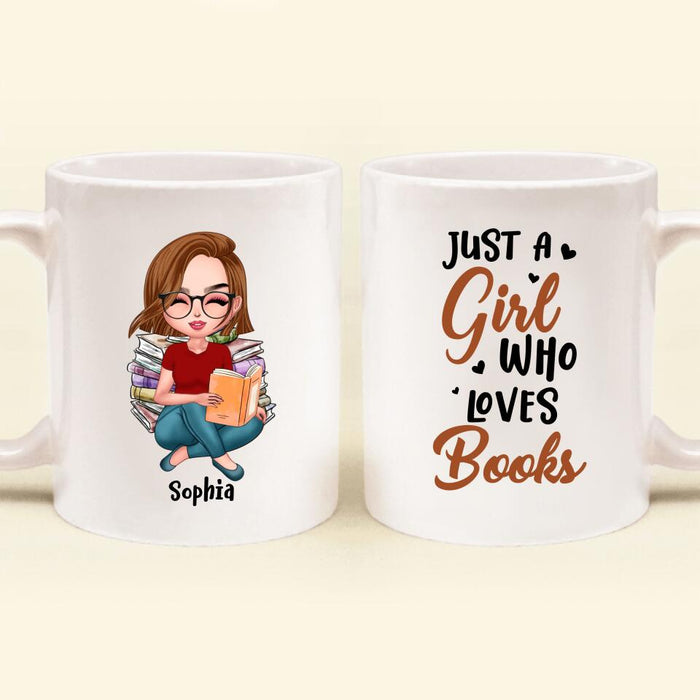 Custom Personalized Just A Girl Who Loves Books Coffee Mug - Gift Idea For Books Lover