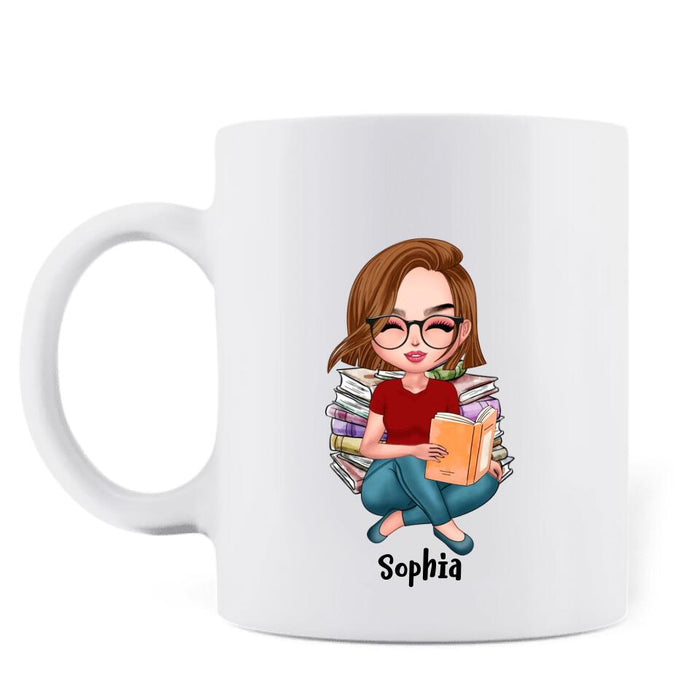 Custom Personalized Just A Girl Who Loves Books Coffee Mug - Gift Idea For Books Lover