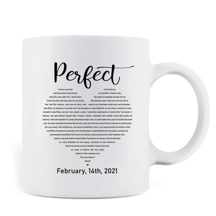 Custom Personalized Perfect Heart Couple Coffee Mug - Valentine's Day Gift Idea For Couple
