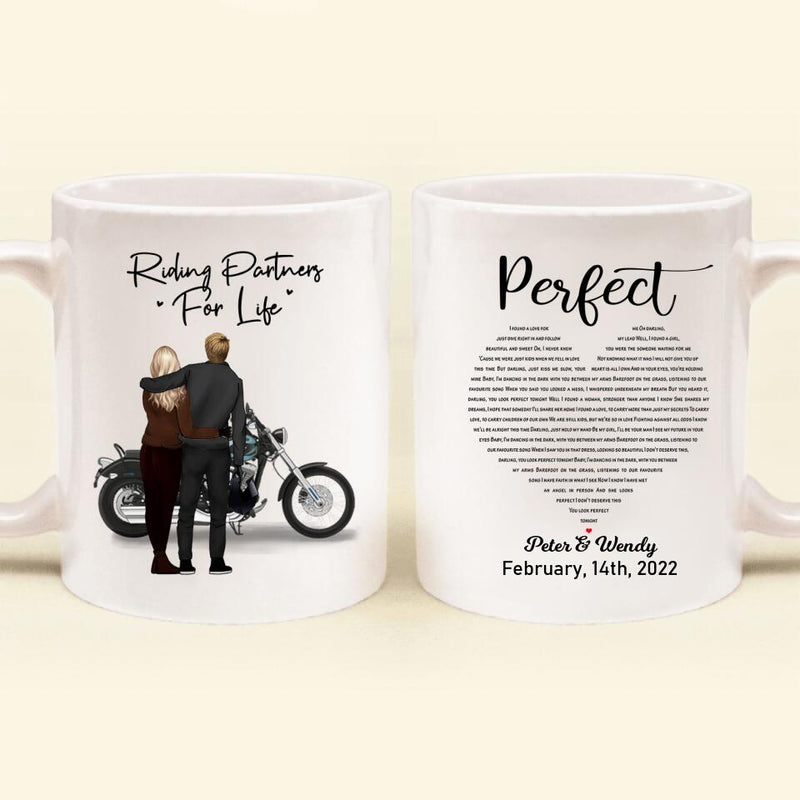 Personalized Perfect Heart Couple Motorbike Coffee Mug - Valentine's Day Gift Idea For Couple