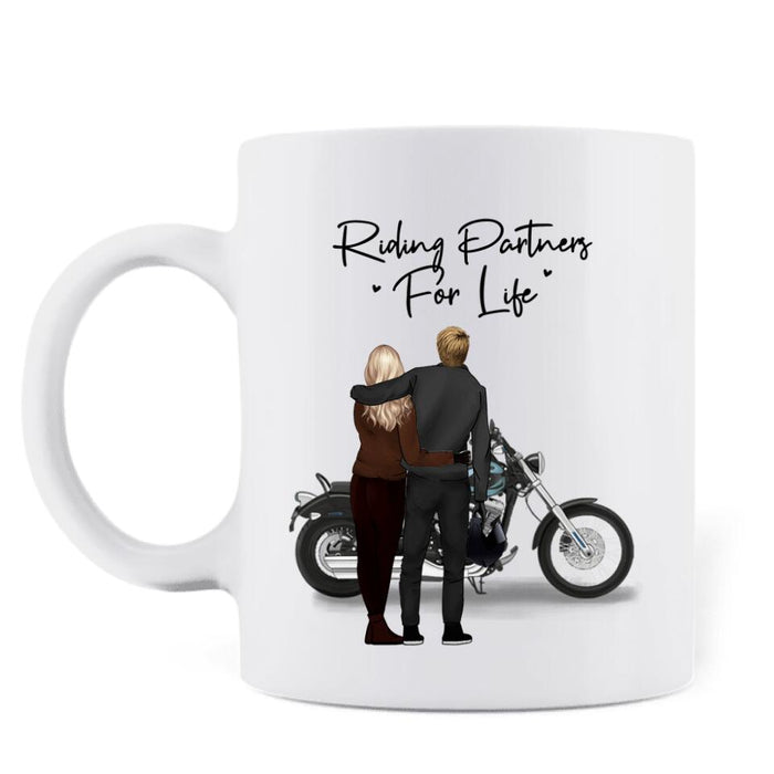 Custom Personalized Perfect Heart Couple Motorbike Coffee Mug - Valentine's Day Gift Idea For Couple